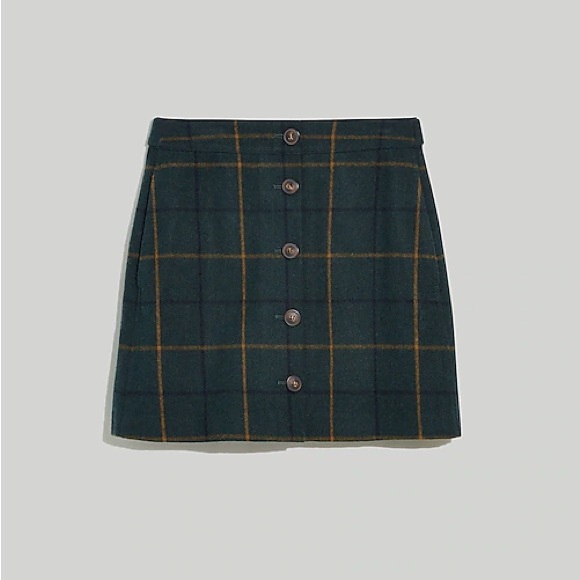 Madewell Wool Button-Front Skirt - Picture 3 of 7